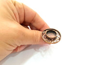 Copper Ring Settings inlay Ring Blank Mosaic Ring Bezel Base Cabochon Mountings ( 15 mm blank) Antique Copper Plated Brass G13425