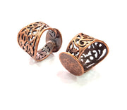 Copper Ring Blank Settings Ring Bezel Base Cabochon Mountings ( 15 mm blank) Antique Copper Plated Brass G13426