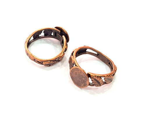 Copper Ring Blank Settings Ring Bezel Base Cabochon Mountings ( 10 mm blank) Antique Copper Plated Brass G13428
