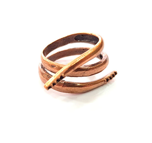 Copper Ring Settings inlay Ring Blank Mosaic Ring Bezel Base Cabochon Mountings ( 2 mm blank) Antique Copper Plated Brass G13431