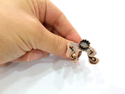 Copper Ring Settings inlay Ring Blank Mosaic Ring Bezel Base Cabochon Mountings ( 10 mm blank) Antique Copper Plated Brass G13434