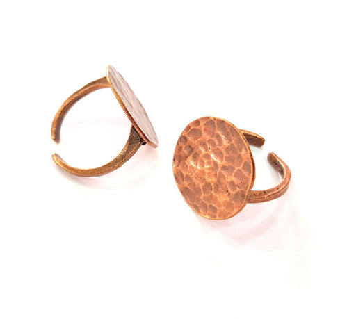 Copper Ring Blank Settings Ring Bezel Base Cabochon Mountings ( 20 mm blank) Antique Copper Plated Brass G13435