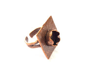 Copper Ring Settings inlay Ring Blank Mosaic Ring Bezel Base Cabochon Mountings ( 10 mm blank) Antique Copper Plated Brass G13440