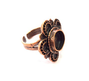 Copper Ring Settings inlay Ring Blank Mosaic Ring Bezel Base Cabochon Mountings ( 10 mm blank) Antique Copper Plated Brass G13443