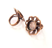 Copper Ring Settings inlay Ring Blank Mosaic Ring Bezel Base Cabochon Mountings ( 16 mm blank) Antique Copper Plated Brass G13444