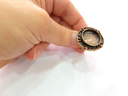 Copper Ring Settings inlay Ring Blank Mosaic Ring Bezel Base Cabochon Mountings ( 20 mm blank) Antique Copper Plated Brass G13451