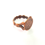 Copper Ring Blank Settings Ring Bezel Base Cabochon Mountings ( 15 mm blank) Antique Copper Plated Brass G13452