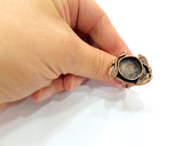 Copper Ring Settings inlay Ring Blank Mosaic Ring Bezel Base Cabochon Mountings ( 16 mm blank) Antique Copper Plated Brass G13454