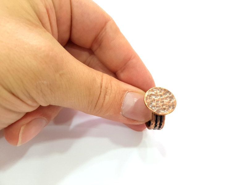 Copper Ring Blank Settings Ring Bezel Base Cabochon Mountings ( 15 mm blank) Antique Copper Plated Brass G13455