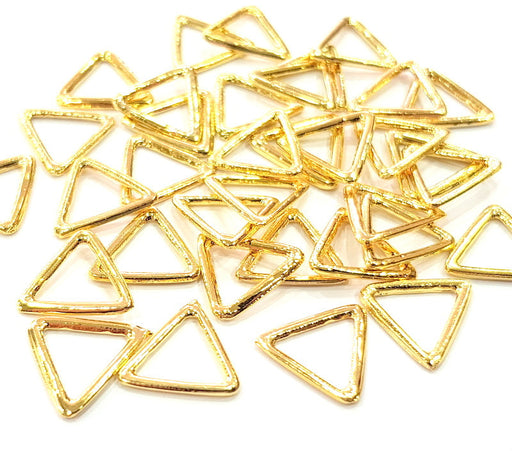 10 Triangle Connector Charm Gold Plated Charm Gold Plated Metal (12mm)  G12161