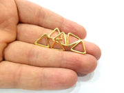 10 Triangle Connector Charm Gold Plated Charm Gold Plated Metal (12mm)  G12161