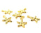 6 Starfish Charm Gold Plated Charm Gold Plated Metal (18x13mm)  G12164
