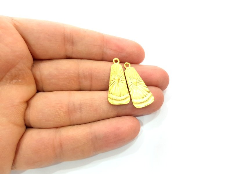 2 Gold Charms Gold Plated Metal (28x12mm)  G12168