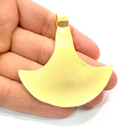 Large Axe Pendant Tribal Pendant Matte Gold Pendant (68x62mm)  G12172