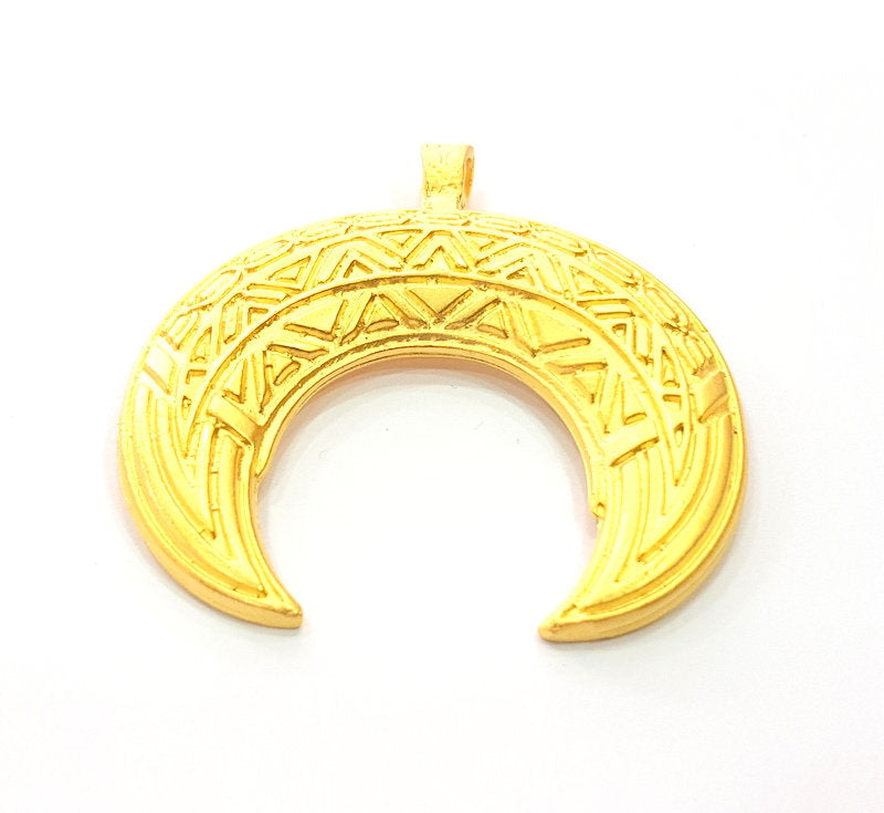 Moon Pendant Gold Pendant Gold Plated Metal (50mm)  G12176