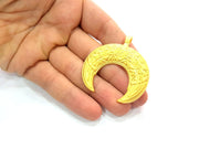 Moon Pendant Gold Pendant Gold Plated Metal (50mm)  G12176