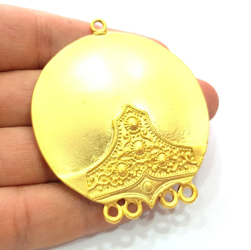 Medallion Pendant Gold Pendant Gold Plated Metal (58mm)  G12177