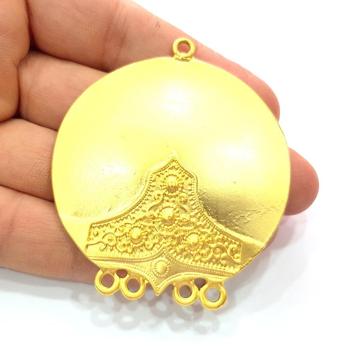 Medallion Pendant Gold Pendant Gold Plated Metal (58mm)  G12177