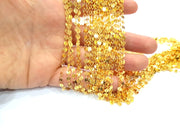 1mt Shiny Gold Flake Chain Gold Plated Brass Chain 1 Meter - 3.3 Feet   (4 mm) G12178