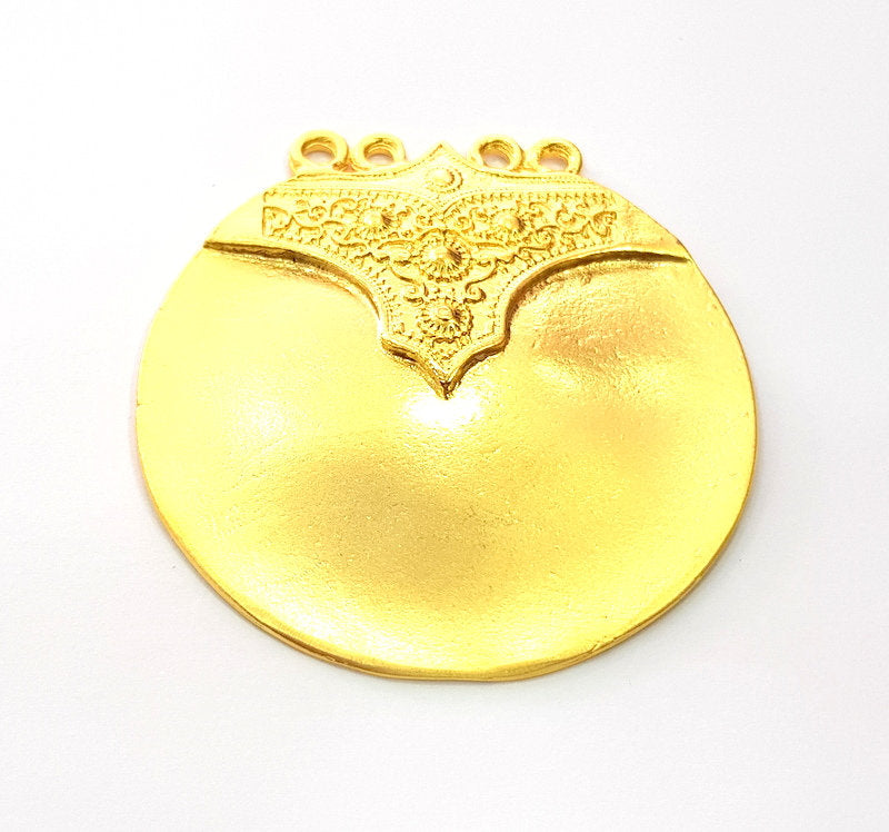 Medallion Pendant Gold Pendant Gold Plated Metal (58mm)  G12182