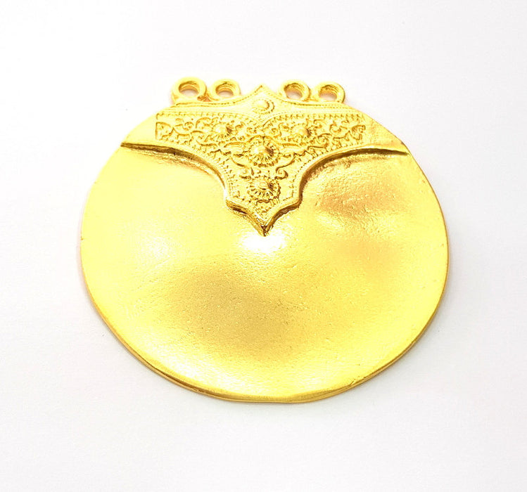 Medallion Pendant Gold Pendant Gold Plated Metal (58mm)  G12182