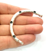 Silver Bangle Blank Component Bracelet Components Pendant Antique Silver Plated Brass ( 4 mm blank )  G12186