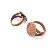 Copper Ring Blank Settings Ring Bezel Base Cabochon Mountings ( 15 mm blank) Antique Copper Plated Brass G13463