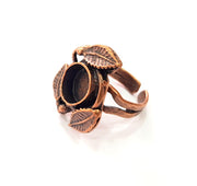 Copper Ring Settings inlay Ring Blank Mosaic Ring Bezel Base Cabochon Mountings ( 10 mm blank) Antique Copper Plated Brass G13464
