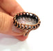 Copper Ring Settings inlay Ring Blank Mosaic Ring Bezel Base Cabochon Mountings ( 24x17 mm blank) Antique Copper Plated Brass G13478