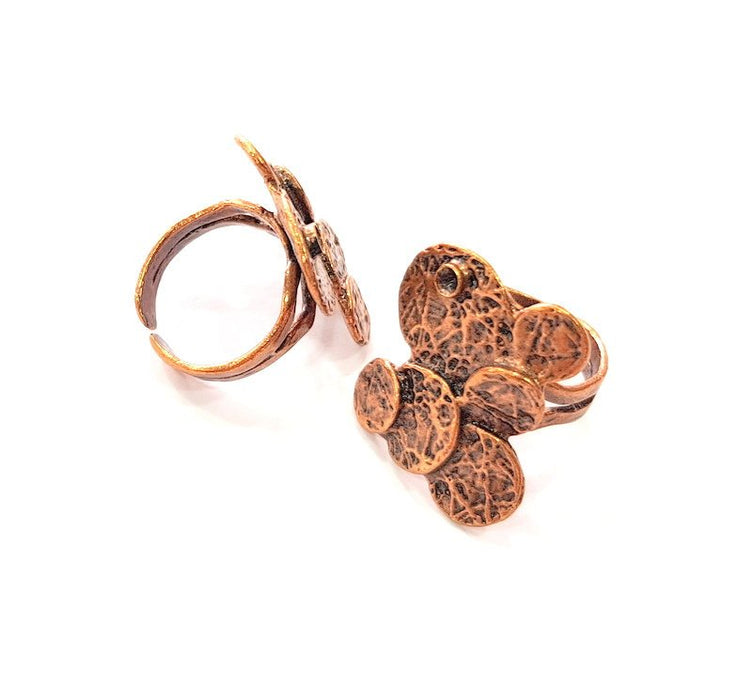 Copper Ring Settings inlay Ring Blank Mosaic Ring Bezel Base Cabochon Mountings ( 3 mm blank) Antique Copper Plated Brass G13469
