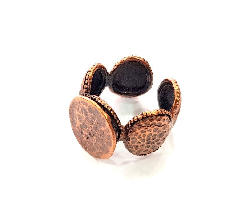 Copper Ring Blank Settings Ring Bezel Base Cabochon Mountings ( 15 mm blank) Antique Copper Plated Brass G13470