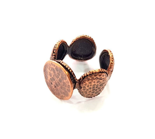 Copper Ring Blank Settings Ring Bezel Base Cabochon Mountings ( 15 mm blank) Antique Copper Plated Brass G13470