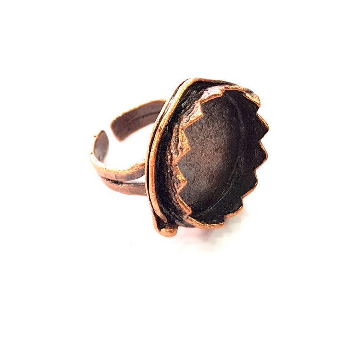 Copper Ring Settings inlay Ring Blank Mosaic Ring Bezel Base Cabochon Mountings ( 20 mm blank) Antique Copper Plated Brass G13474