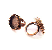 Copper Ring Settings inlay Ring Blank Mosaic Ring Bezel Base Cabochon Mountings ( 20 mm blank) Antique Copper Plated Brass G13474