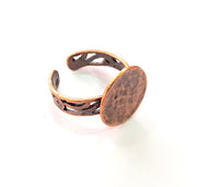Copper Ring Blank Settings Ring Bezel Base Cabochon Mountings ( 15 mm blank) Antique Copper Plated Brass G13482