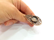 Copper Ring Settings inlay Ring Blank Mosaic Ring Bezel Base Cabochon Mountings ( 16 mm blank) Antique Copper Plated Brass G13483