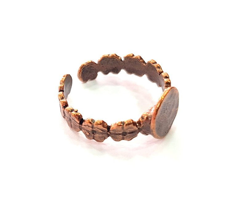 Copper Ring Blank Settings Ring Bezel Base Cabochon Mountings ( 10 mm blank) Antique Copper Plated Brass G13484