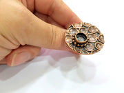 Copper Ring Settings inlay Ring Blank Mosaic Ring Bezel Base Cabochon Mountings ( 10 mm blank) Antique Copper Plated Brass G13486