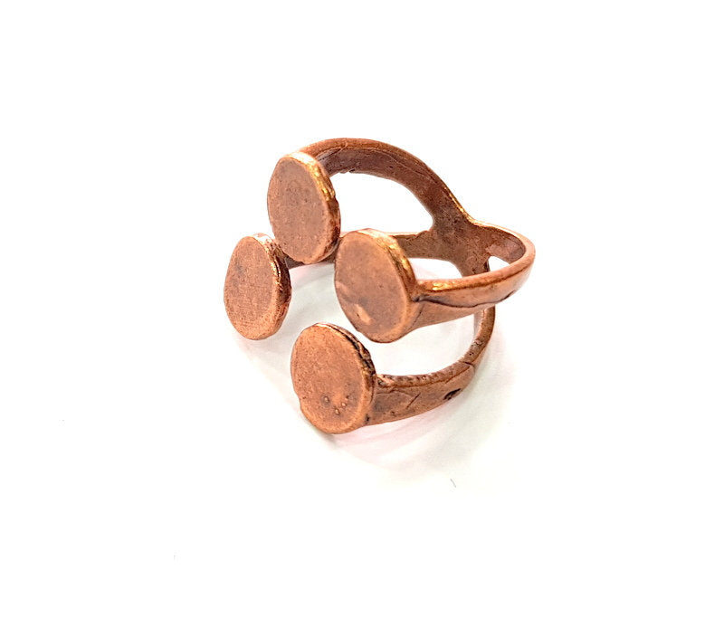 Copper Ring Blank Settings Ring Bezel Base Cabochon Mountings ( 10 mm blank) Antique Copper Plated Brass G13488