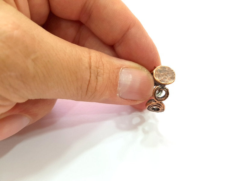 Copper Ring Blank Settings Ring Bezel Base Cabochon Mountings ( 10 mm blank) Antique Copper Plated Brass G13490