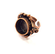 Copper Ring Settings inlay Ring Blank Mosaic Ring Bezel Base Cabochon Mountings ( 15 mm blank) Antique Copper Plated Brass G13494