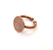 Copper Ring Blank Settings Ring Bezel Base Cabochon Mountings ( 15 mm blank) Antique Copper Plated Brass G13499