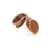 Copper Ring Blank Settings Ring Bezel Base Cabochon Mountings ( 15 mm blank) Antique Copper Plated Brass G13503