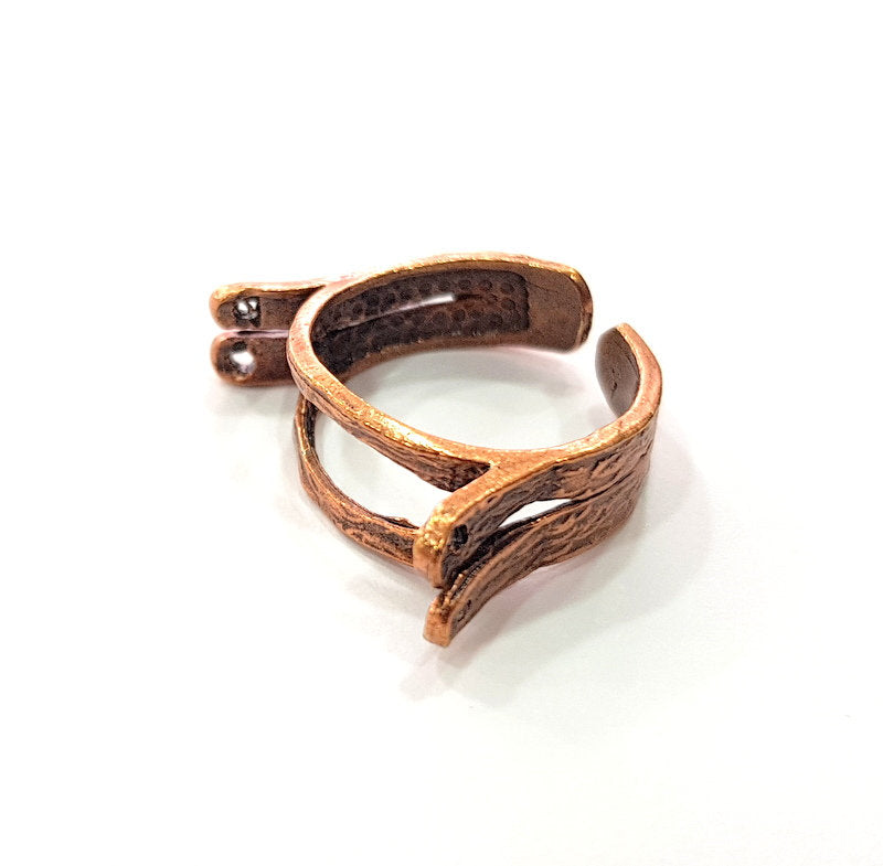 Copper Ring Blank Settings Antique Copper Plated Brass G13509
