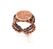 Copper Ring Blank Settings Ring Bezel Base Cabochon Mountings ( 15 mm blank) Antique Copper Plated Brass G13513