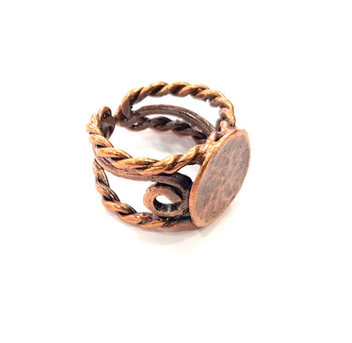 Copper Ring Blank Settings Ring Bezel Base Cabochon Mountings ( 15 mm blank) Antique Copper Plated Brass G13513