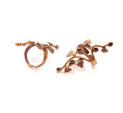 Copper Ring Settings inlay Ring Blank Mosaic Ring Bezel Base Cabochon Mountings ( 3 mm blank) Antique Copper Plated Brass G13518
