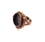 Copper Ring Settings inlay Ring Blank Mosaic Ring Bezel Base Cabochon Mountings ( 16 mm blank) Antique Copper Plated Brass G13519