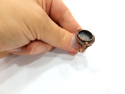 Copper Ring Settings inlay Ring Blank Mosaic Ring Bezel Base Cabochon Mountings ( 16 mm blank) Antique Copper Plated Brass G13519
