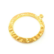 2 Circle Charm Gold Plated Charm Gold Plated Metal (34mm)  G12204